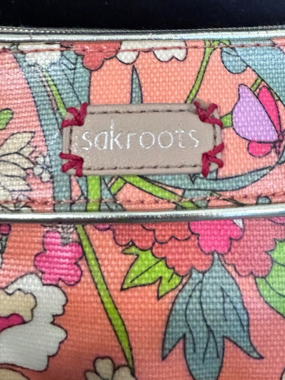 Sakroots Crossbody Butterfly Floral Artist Shoulder Bag Orange Pink Excellent - Picture 4 of 15
